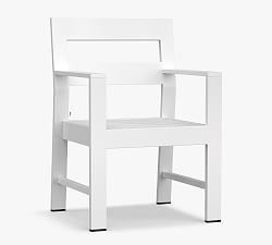 Open Box: Malibu Metal Outdoor Dining Armchair Frame, Individual - White