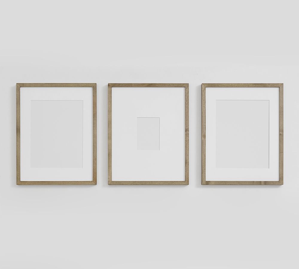 Wood Gallery Frames - 16x20 - Set of 3, 16"x20" Overall - Gray