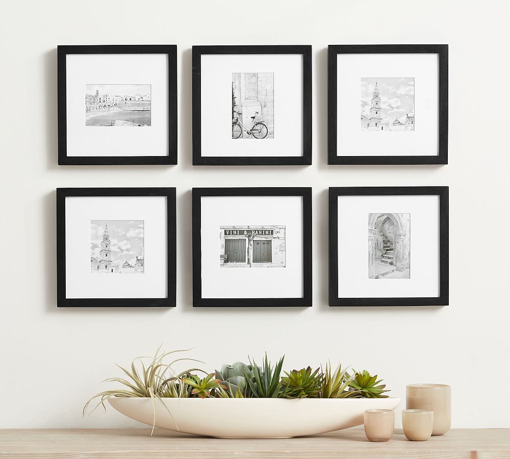 Wood Gallery Frames - 10"x10" Overall (4"x6", 5"x5" Opening) - Black