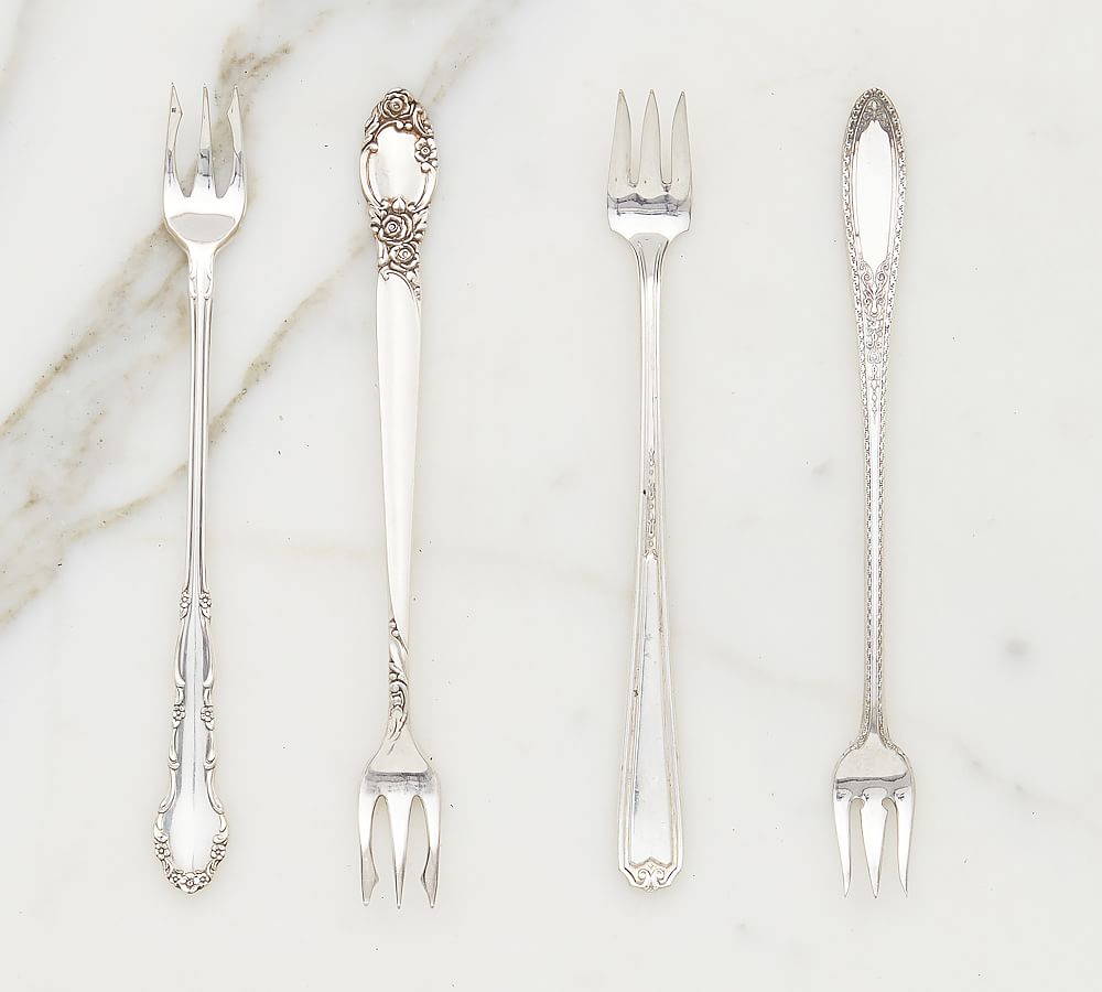 Vintage Found Hotel Silver Appetizer Forks - Set of 4 - Set Of 4