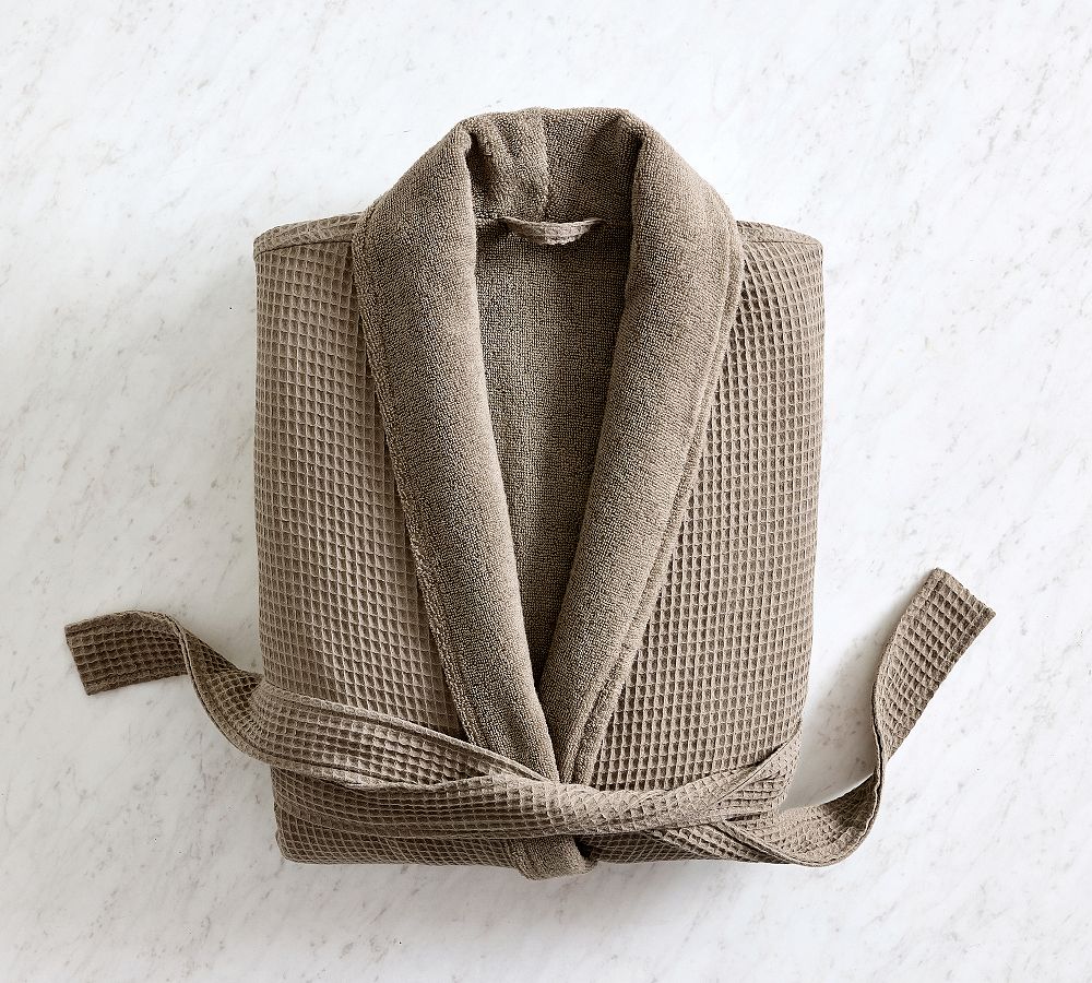 Waffle Weave Resort Robe - Walnut, Small