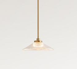 Cooper Flared Ribbed Glass Pendant (12")