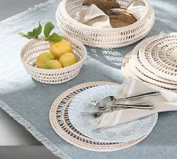 Frayed Linen Table Throw - Thumbnail 3