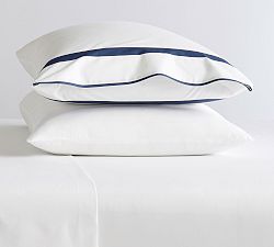 Morgan Banded 400-Thread-Count Organic Percale Pillowcases - Set of 2