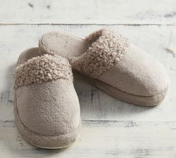 Teddy Faux Fur Trim Slippers