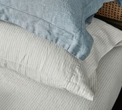 Belgian Flax Linen Pinstripe Pillowcases - Set of 2