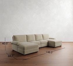 Big Sur Roll Arm Power Reclining Double Chaise Sectional (148"-172")