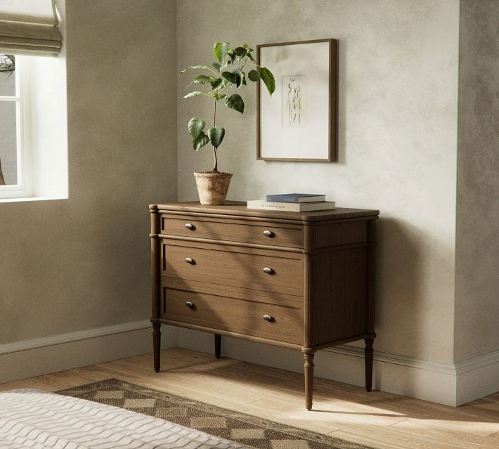 rochester parquet 3 drawer dresser brown - threshold Sera Fluted 3 Drawer Dresser with Brass Handle