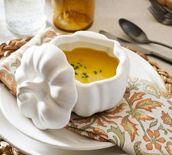 Pumpkin Stoneware Lidded Soup Bowls - Set of 4