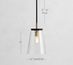 Reese Flared Glass Pendant (10")