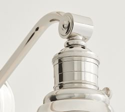 Curved Metal Bell Curved Arm Sconce (10'')