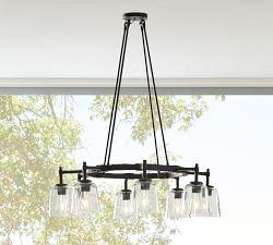 Porter Recycled Glass Round Chandelier (36")