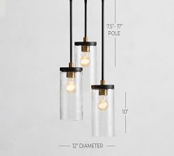 Raylan Recycled Glass Multi-Light Pendant (12")