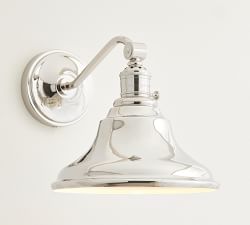 Curved Metal Bell Curved Arm Sconce (10'')