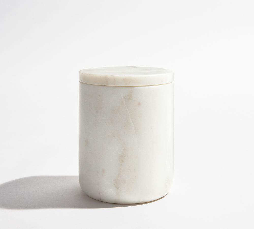 Marble Bathroom Canister - Frost, Medium