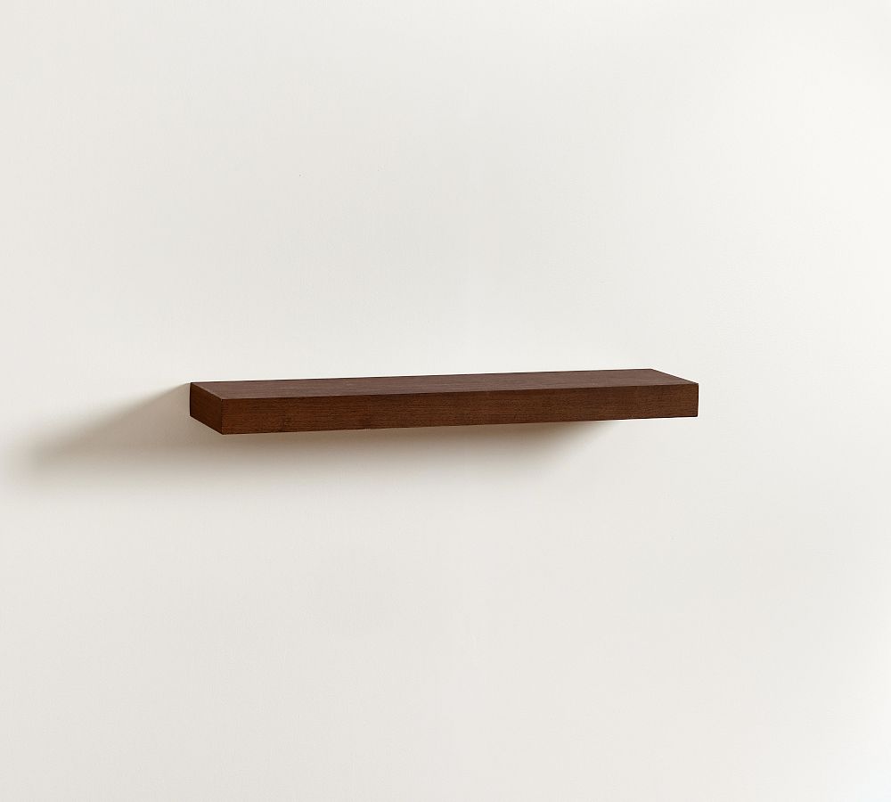Brighton Floating Wood Shelves (36"-60") - Walnut, 36"W X 8"D