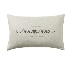 Personalized Wedding Linen Pillow Cover
