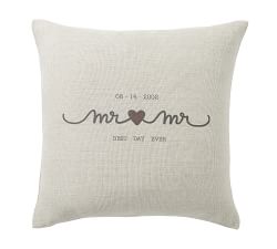 Personalized Wedding Linen Pillow Cover