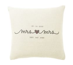 Personalized Wedding Linen Pillow Cover