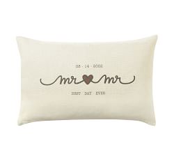 Personalized Wedding Linen Pillow Cover