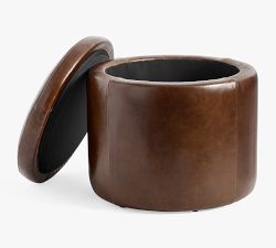 Presley Leather Storage Accent Stool