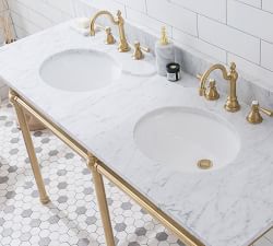 Aveline 60-72" Marble Top Double Sink Vanity