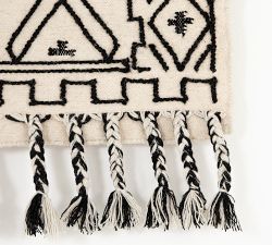 Black &amp; White Printed Tapestry Wall Hanging
