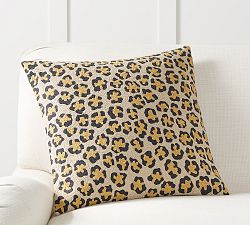 Cheetah Crewel Pillow Cover