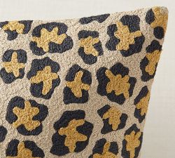 Cheetah Crewel Pillow Cover