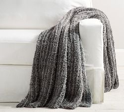 Faux Fur Knitted Oversized Throw