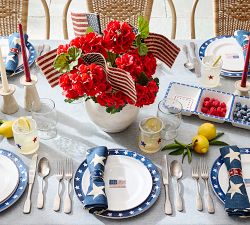 Americana Star Enamel Napkin Rings - Mixed Set of 4