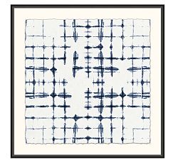 Shibori Cross Hatch Framed Print