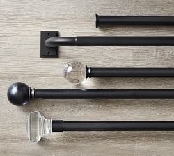 Open Box: Antique Bronze Glass Square Finial - Set of 2