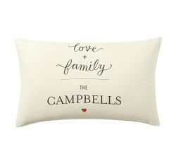 Personalized Love + Family Linen Pillow Cover