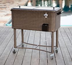 Wicker Stand-Up Cooler with Bottle Opener