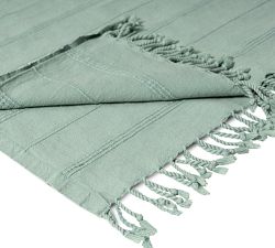Turkish Cotton Striped Tassel Throw