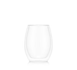 Bodum Skal Double Wall Merlot Stemless Glass - Set of 2