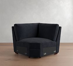 Open Box: Big Sur Square Arm Motion Leather Wedge - Keystone Navy, Ebony legs