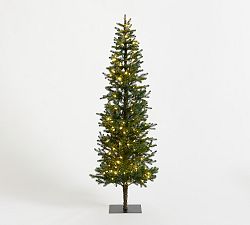 Open Box: Lit Simple Pine Tree Narrow (6')