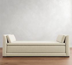 Open Box: Luna Upholstered Daybed Sleeper - Performance Heathered Basketweave, Ivory