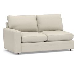 Open Box: Pearce Modern Square Arm Upholstered Left Loveseat - Sunbrella Performance Slub Tweed, Pebble