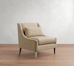 Open Box: Thea Upholstered Slipper Chair - Performance Casual Chenille Parchment, Driftwood