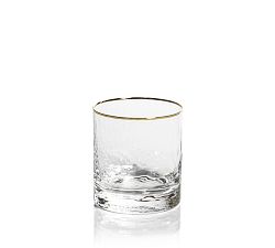Hammered Gold Rim Double Old Fashioned Glasses, Set of 4