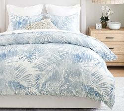 Open Box: Layla Palm Organic Cotton Duvet Cover, Twin - Blue