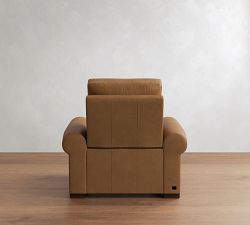 Turner Roll Arm Leather Power Recliner