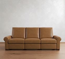 Turner Roll Arm Leather Power Reclining Sofa (79"&ndash;110")