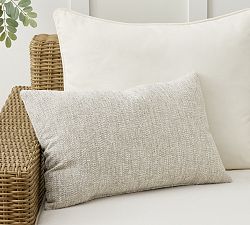 Open Box: Performance Boucle Outdoor Lumbar Pillow, 16" x 24" - Sand