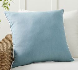 Open Box: Sunbrella® Contrast Piped Solid Outdoor Pillow (24") - Horizon