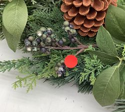 Open Box: Faux Lit Rustic Pine and Berry Wreath (40")