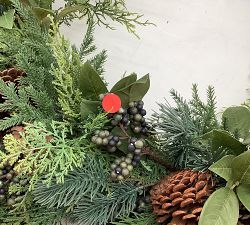 Open Box: Faux Lit Rustic Pine and Berry Wreath (40")